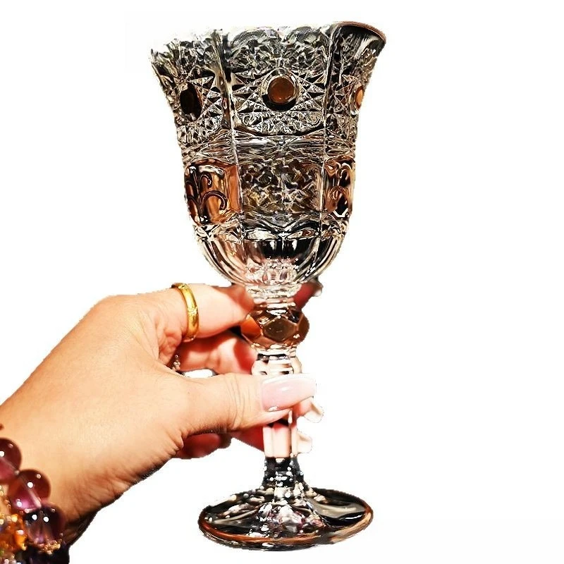 

Crystal glass enamel goblet, wine glass gift