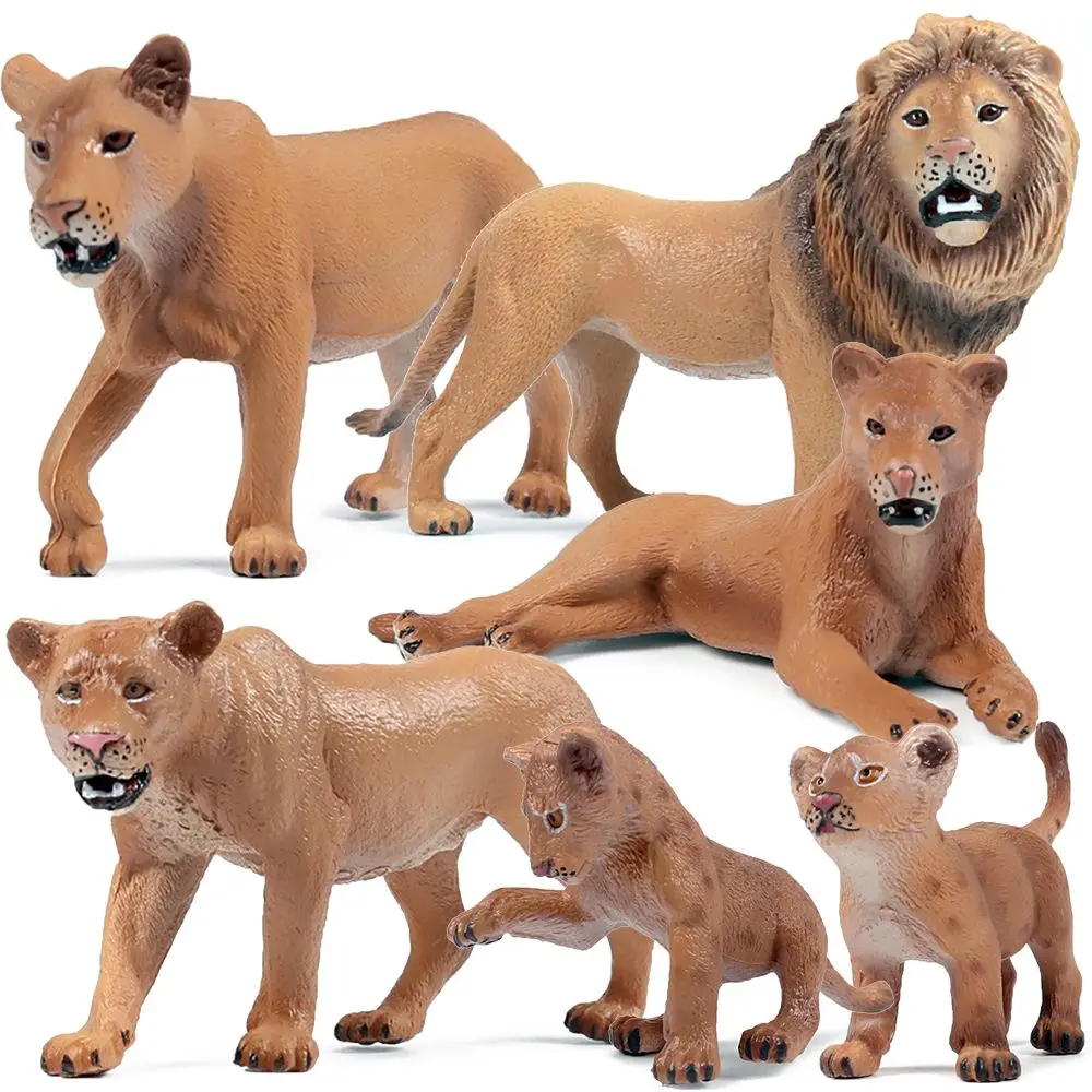 

Gift Educational Toy Early Learning Lion Family Models Lioness Cub Figurines Simulation Wildlife Wild Animal