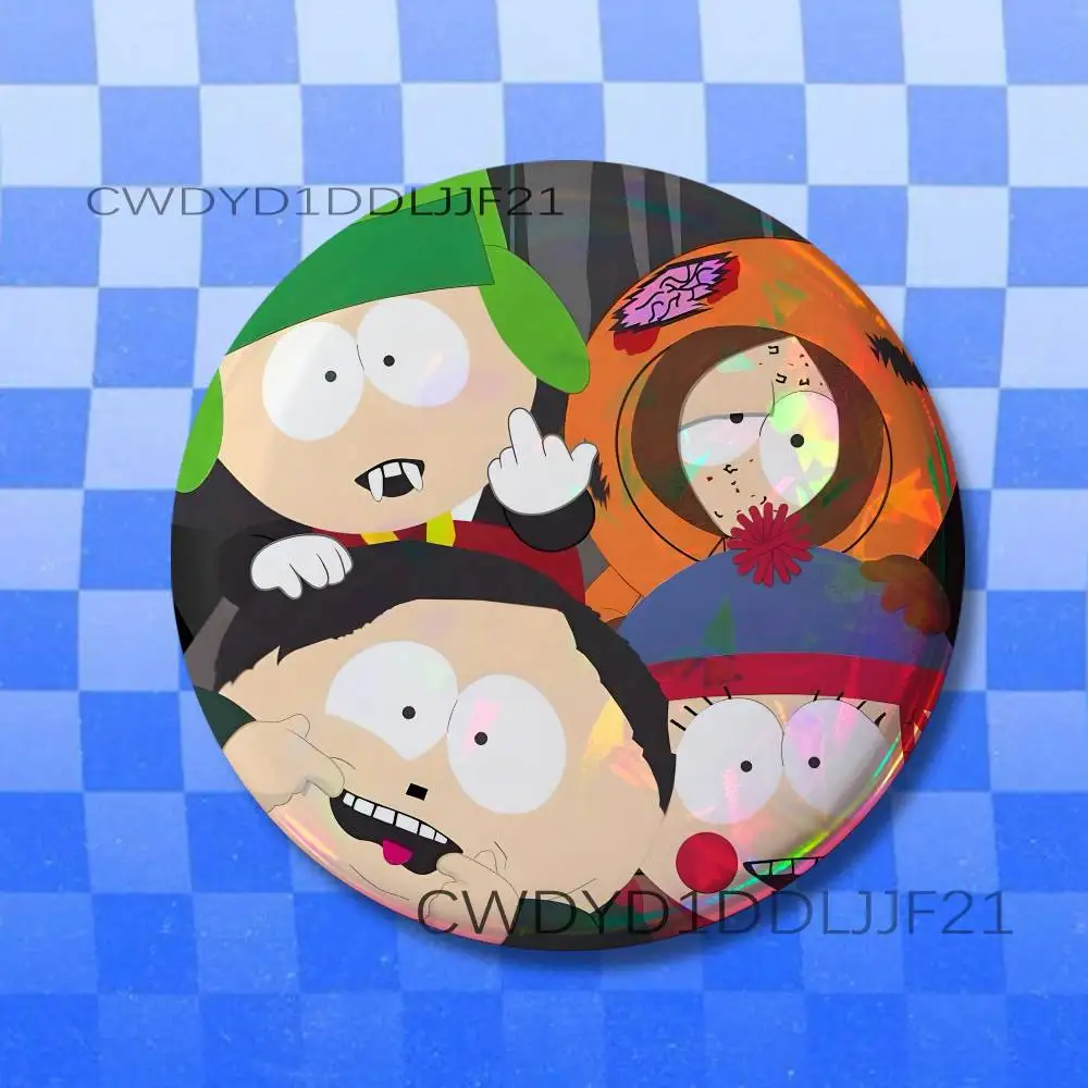 S-South P-Park Cartoon  Vintage Anime Brooch Creative Badge for Hat Bag Decoration Fans Collect Gifts