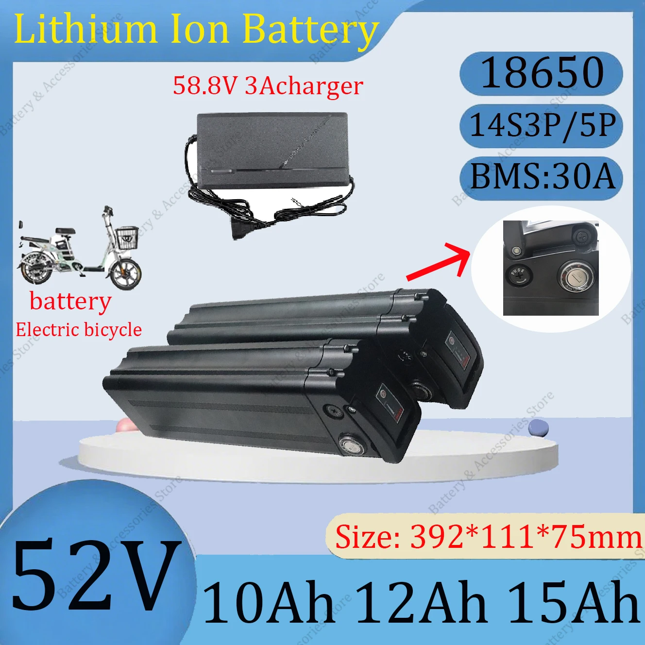 New 52V 10Ah 12Ah 1…