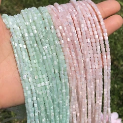Natural Mint Green Pink Cylindrical Square Shell Mother Of Pearl Loose Spacer Beads For Jewelry Making DIY Bracelet Necklace