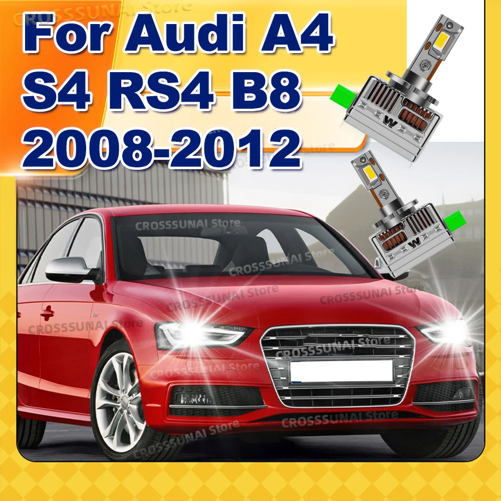 

Светодиодные лампы для фар 12 В, лампа Canbus 50000LM, замена ксеноновых автосветильников для Audi A4 S4 RS4 B8 2008 2009 2010 2011 2012