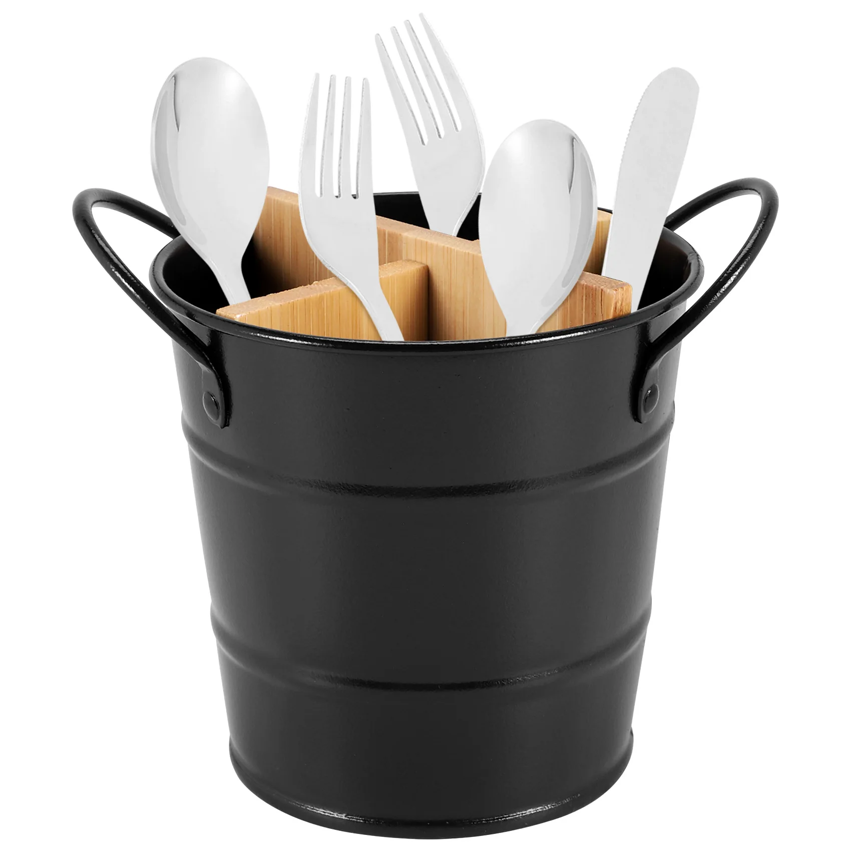 AT63-Kitchen Cutlery Organizer Knife Stand Storage Holder Separate Spoon Fork Chopstick Kitchenware Cooking Tool Bucket