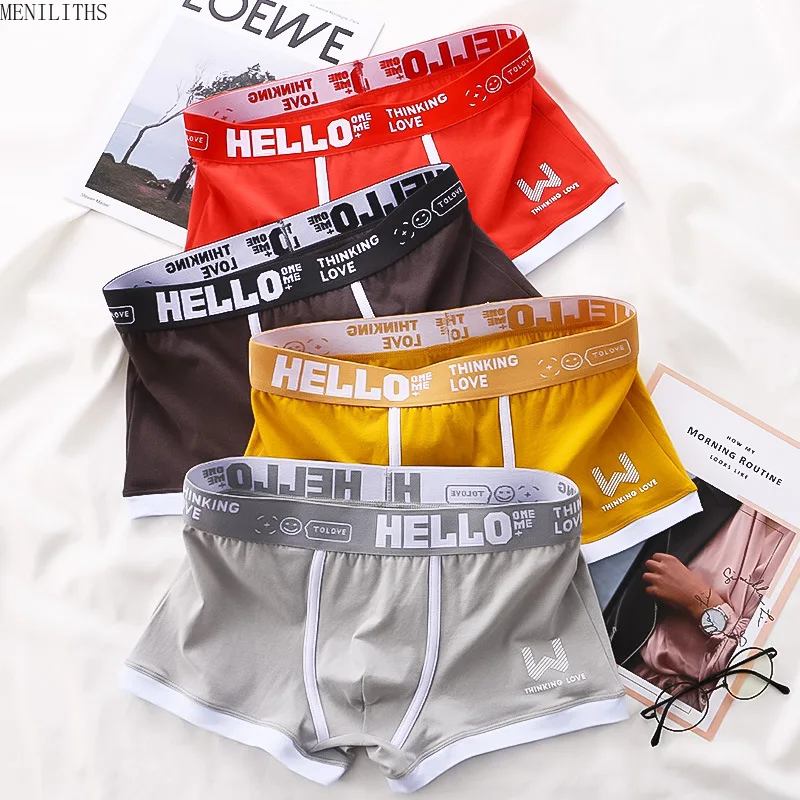 4PCS/LOT Men's Panties Cotton BoxerShorts Man Underwear Mens Boxers Sexy U Convex Male Underpants Plus Size cuecas calzoncillos