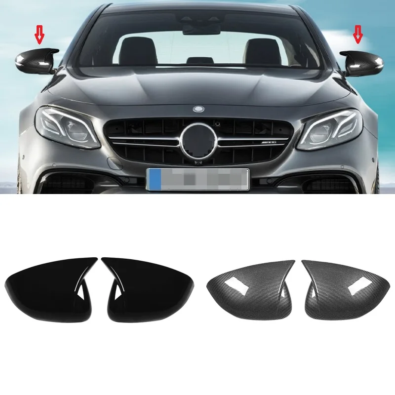 2PCS ABS Car Side Door Rear View Mirror Cover Trim For Mercedes Benz A Class CLA W177 C118 2019-2021 Left Hand Drive