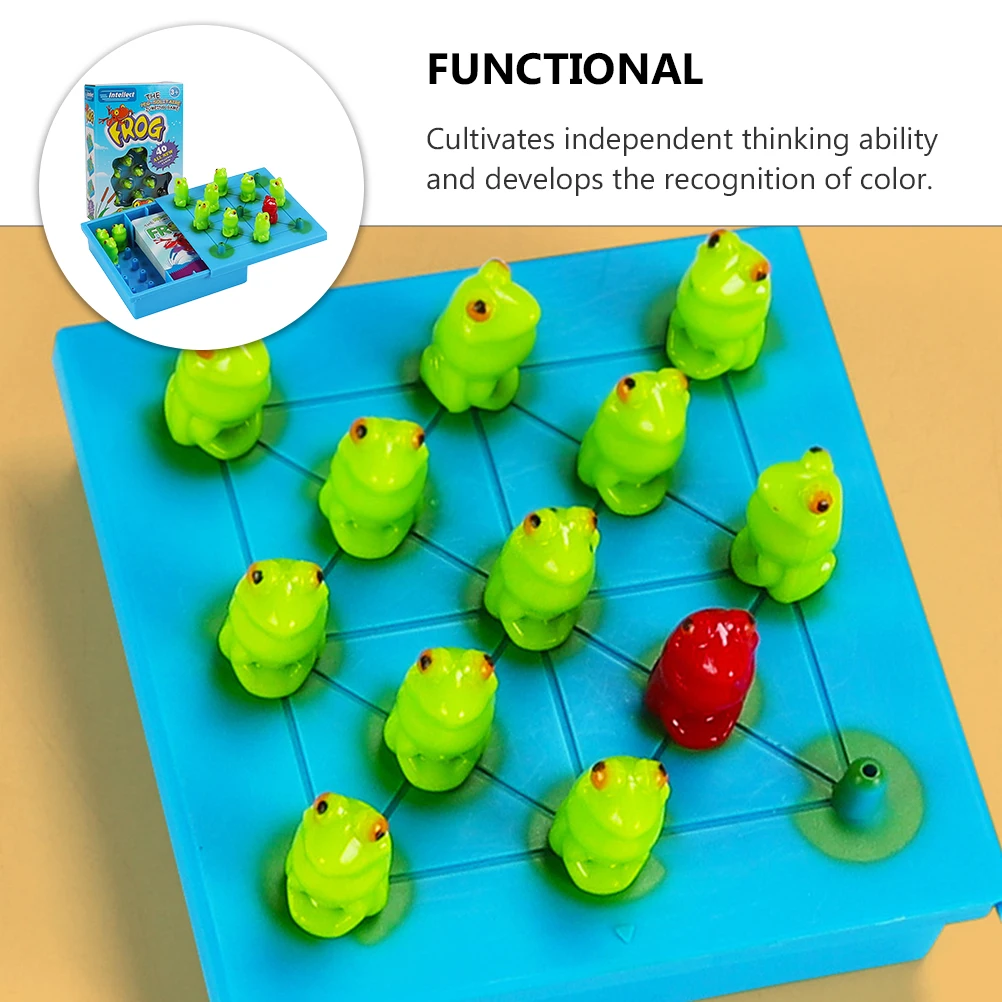 Jogo de inteligência de pensamento lógico tabuleiro de damas chinesas com peças de sapo animado crianças aprendendo brinquedo conjunto de entretenimento familiar