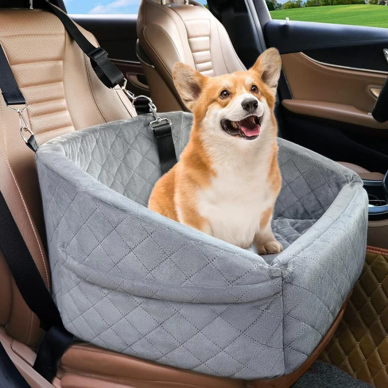 

Pet Car Seat Kennel for Puppy Cat Removable Washable Anti-Slip Base Front & Rear Row Dog Travel Safety Seat out Seat Mat