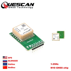 QUESCAN TU10-F M10 GPS Module UBX-M10050-KB M10 GNSS GPS Galileo GLONASS BeiDou Module with Antenna,Replace Quectel L86 L80 LC86
