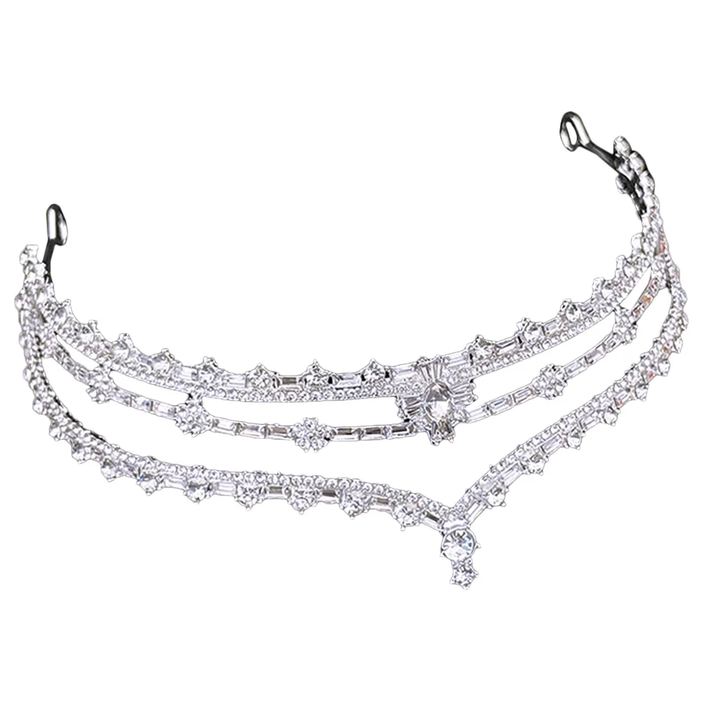 أنيقة العروس تيارا حجر الراين عقال الزفاف تاج الزفاف غطاء الرأس حفلة إكسسوارات الشعر للنساء العروس عقال #2