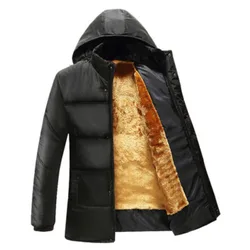 New Men's Cotton Parkas Big Size Thickened Dad Style Outerwear for Middle-aged and Elderly     Q784