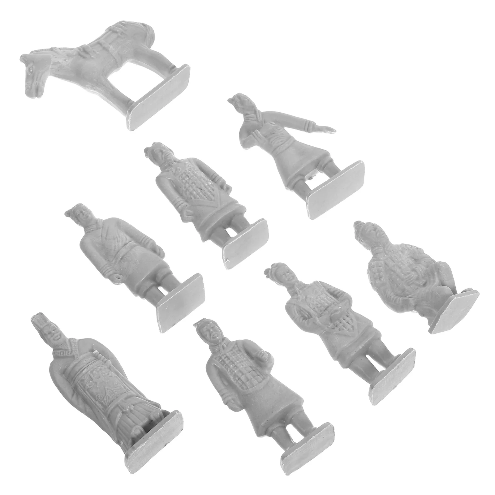 

8 Pcs Mini Terracotta Warriors Statues Deskto Decorations Terrarium Fish Tank Statuette Ancient China Pvc Micro Scene