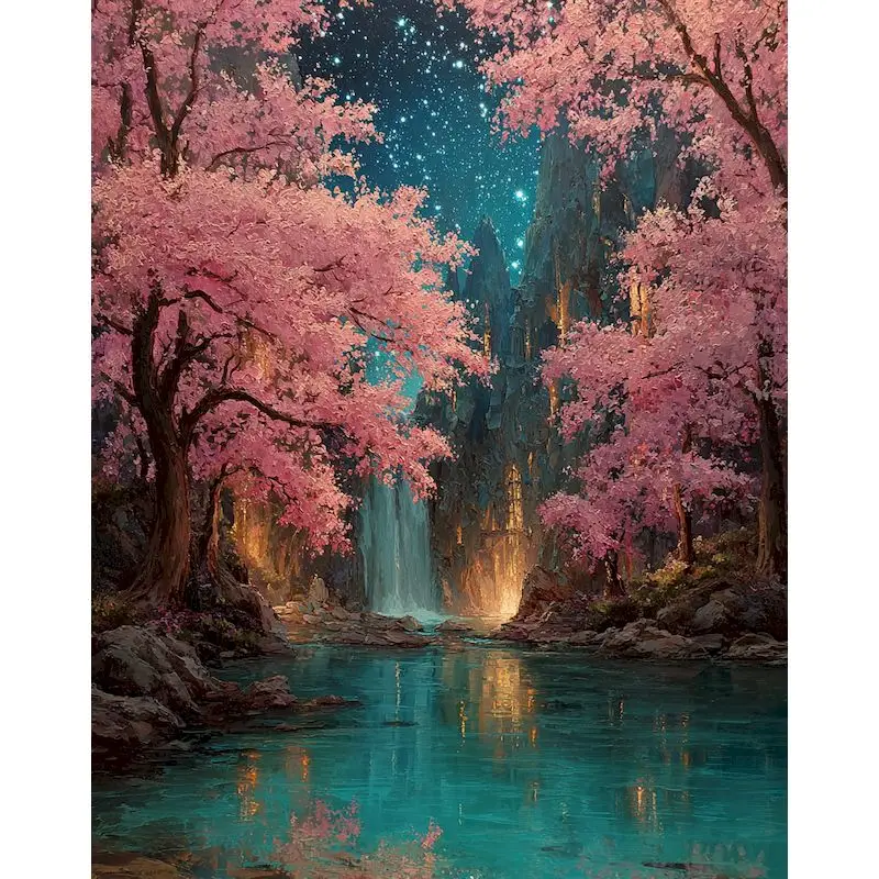

GATYZTORY Oil Painting By Numbers Landscape Gift Handmade Wall Art Paint Kit Drawing By Numbers Fantasy With Frame