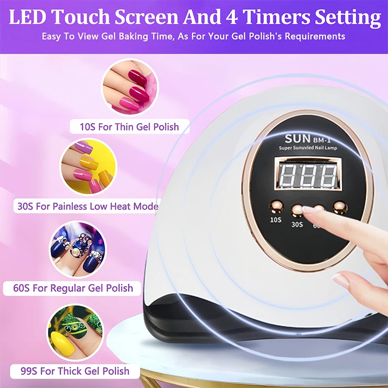 300W UV LED Lamp For Nail Dryer Manicure Nail Drying Lamp 66LEDS Professional Nail Lamp With Auto Sensor Smart Salon Equipment