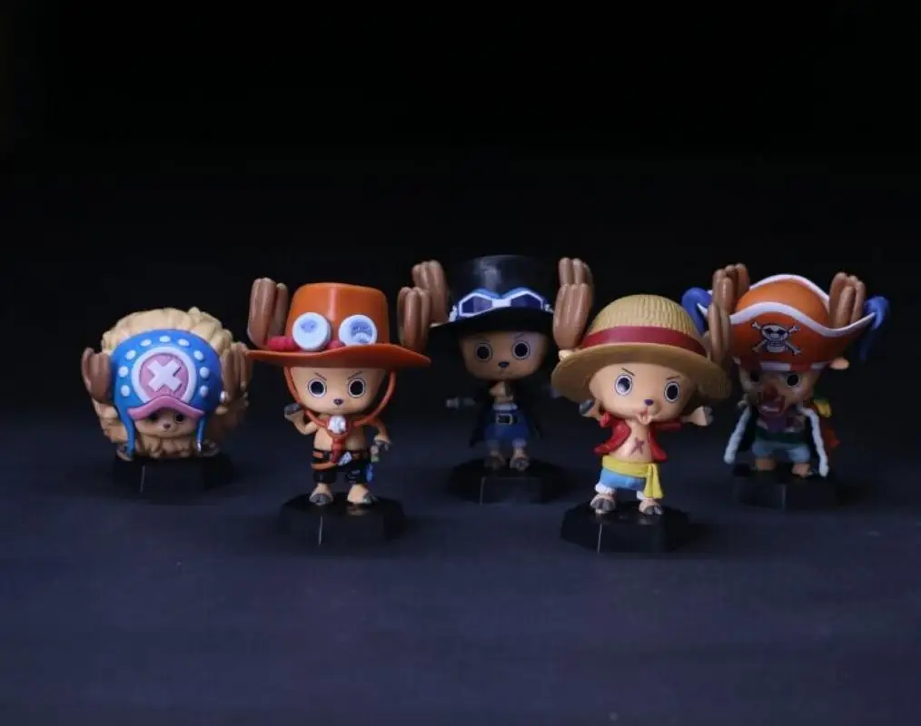 5Pcs/Set Anime ONE PIECE Tony Chopper Cos Action Figure Law Luffy Ace Sabo Usopp Figurine Model Toy Collectibles Gifts For Kids