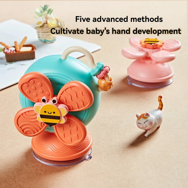 Windmill Snail Spin Fun Children's Educational Chewing Baby High Chair Suction Cup Bell Soothing Toy