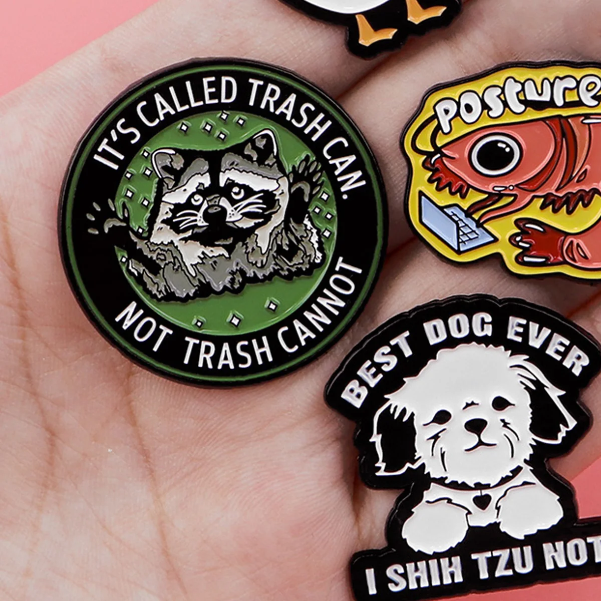 Funny Goose Enamel Pins Cartoon Raccoon Brooch Pines Lapel Pins Dog Badge on Backpack Costume Accessories Animal Jewelry Gifts