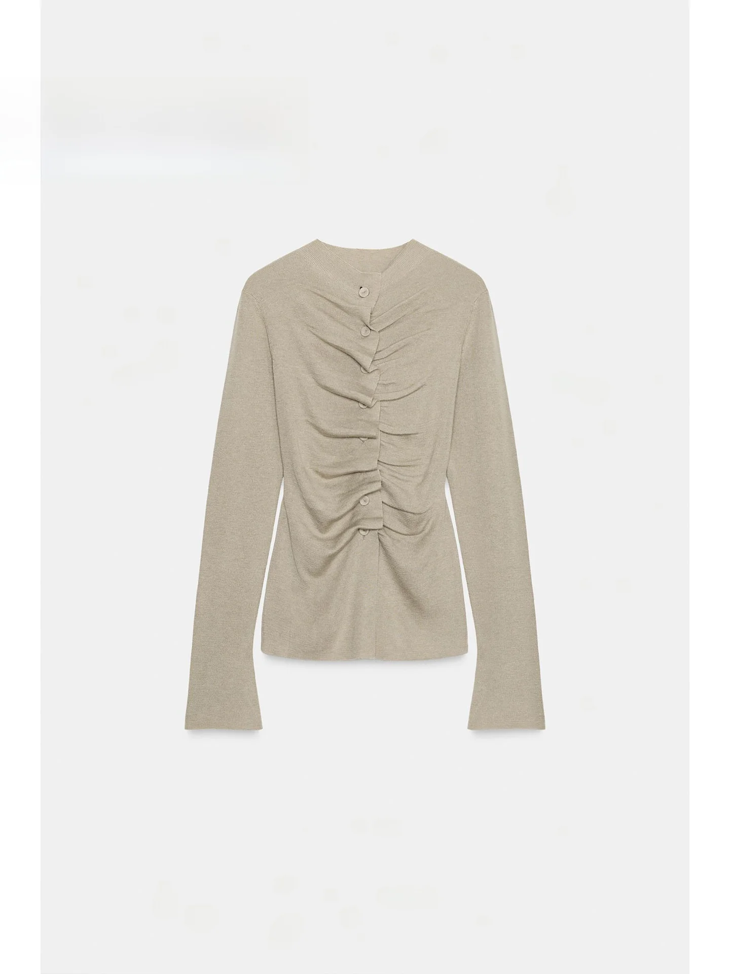 

Spring 2026 Slim Fit Knitted Long Sve Stand Collar Women's Outerwear Casual Sle Design Sense Casual Faion Knitwear