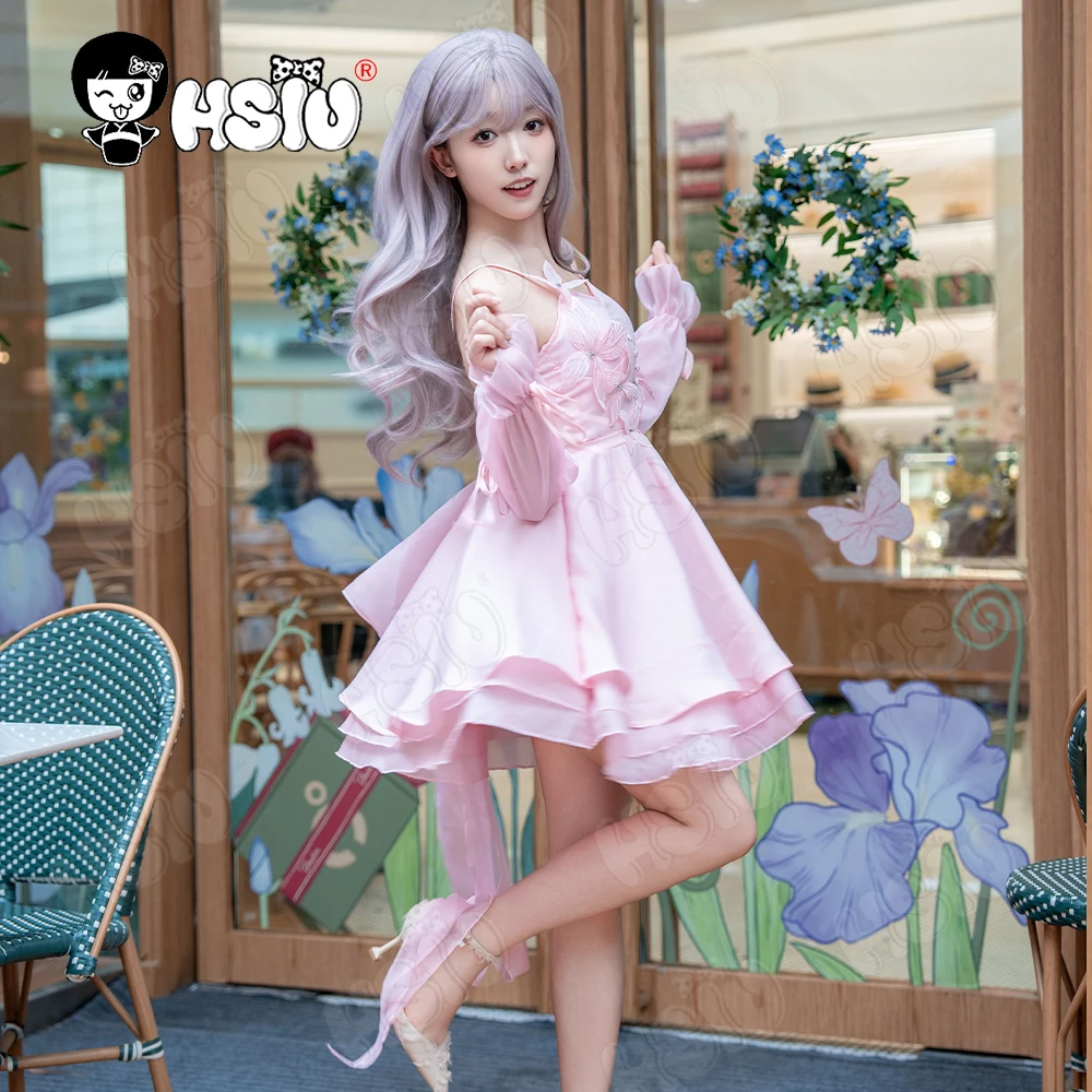 

Love and Deepspace Heroines Cosplay Costume Wig Fiber synthetic wig「HSIU」Pink Elegant Dream Waves Uniform Game Cosplay