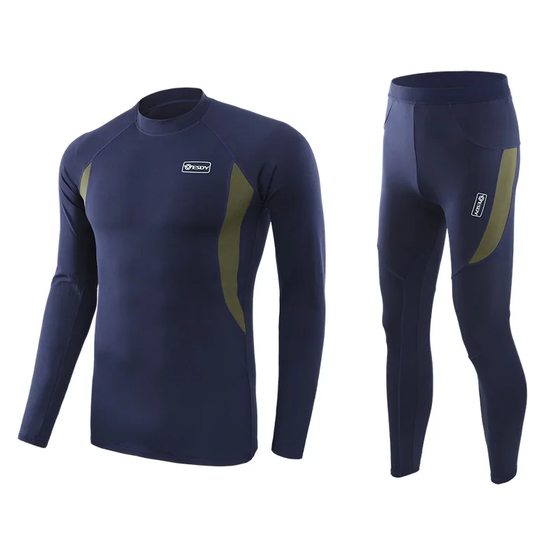 

Men's Warm Thermal Underwear Set Camo Compression Sportswear Outdoor Cycling Winter Quick Dry Thermo Tight Training Gym Clothing