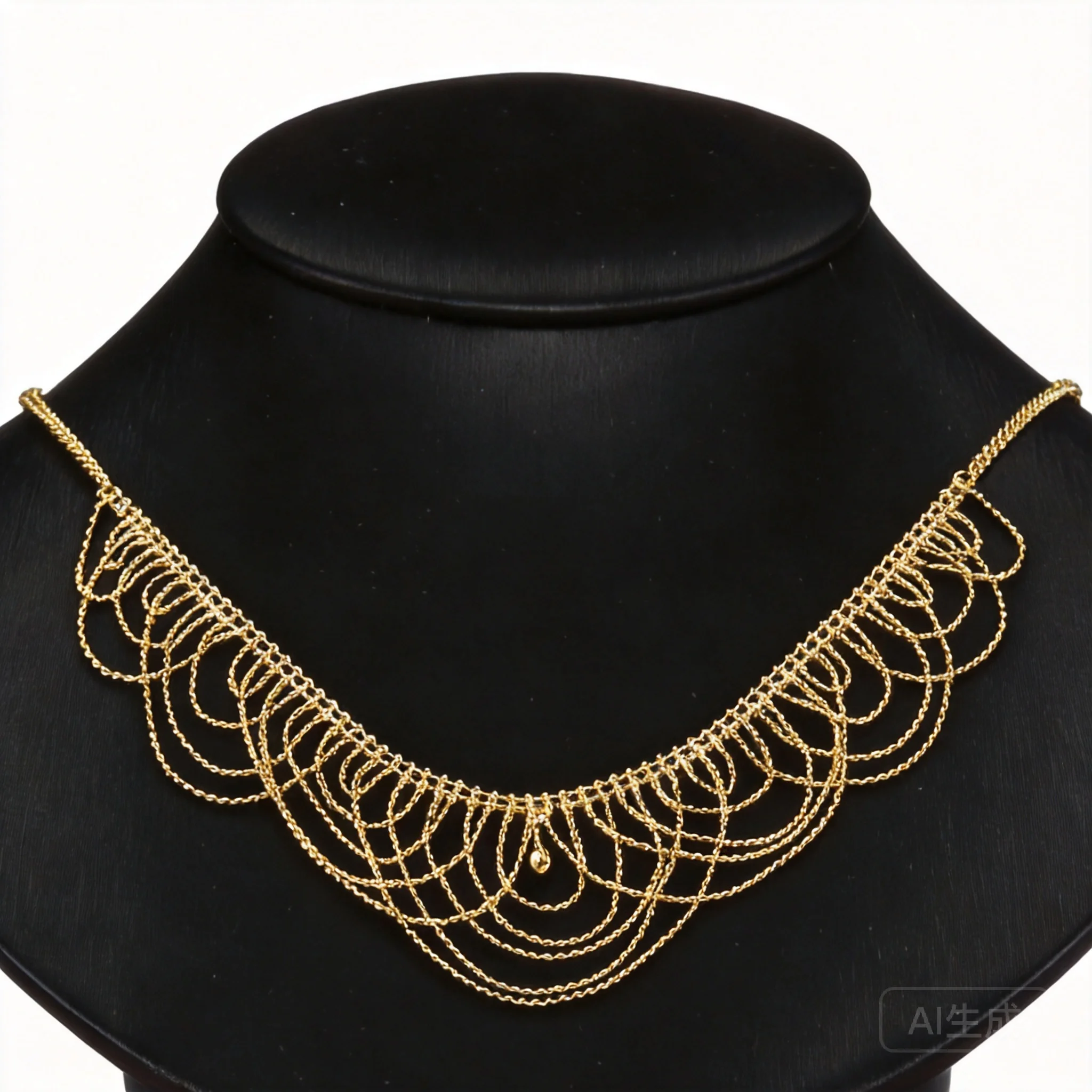 Snop Chinese Style Auspicious Golden Lace Choker Necklace Elegant Luxury Women Clavicle Chain Good Luck Blessing Jewelry For Ban