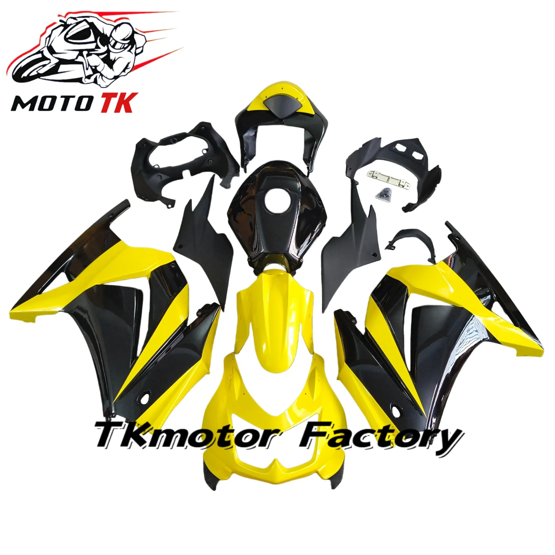 ABS Injection Fairing Kit For Kawasaki Ninja 250 EX250R 2008‑2012 Motorcycle Full Fairings Custom Painted Yellow Black