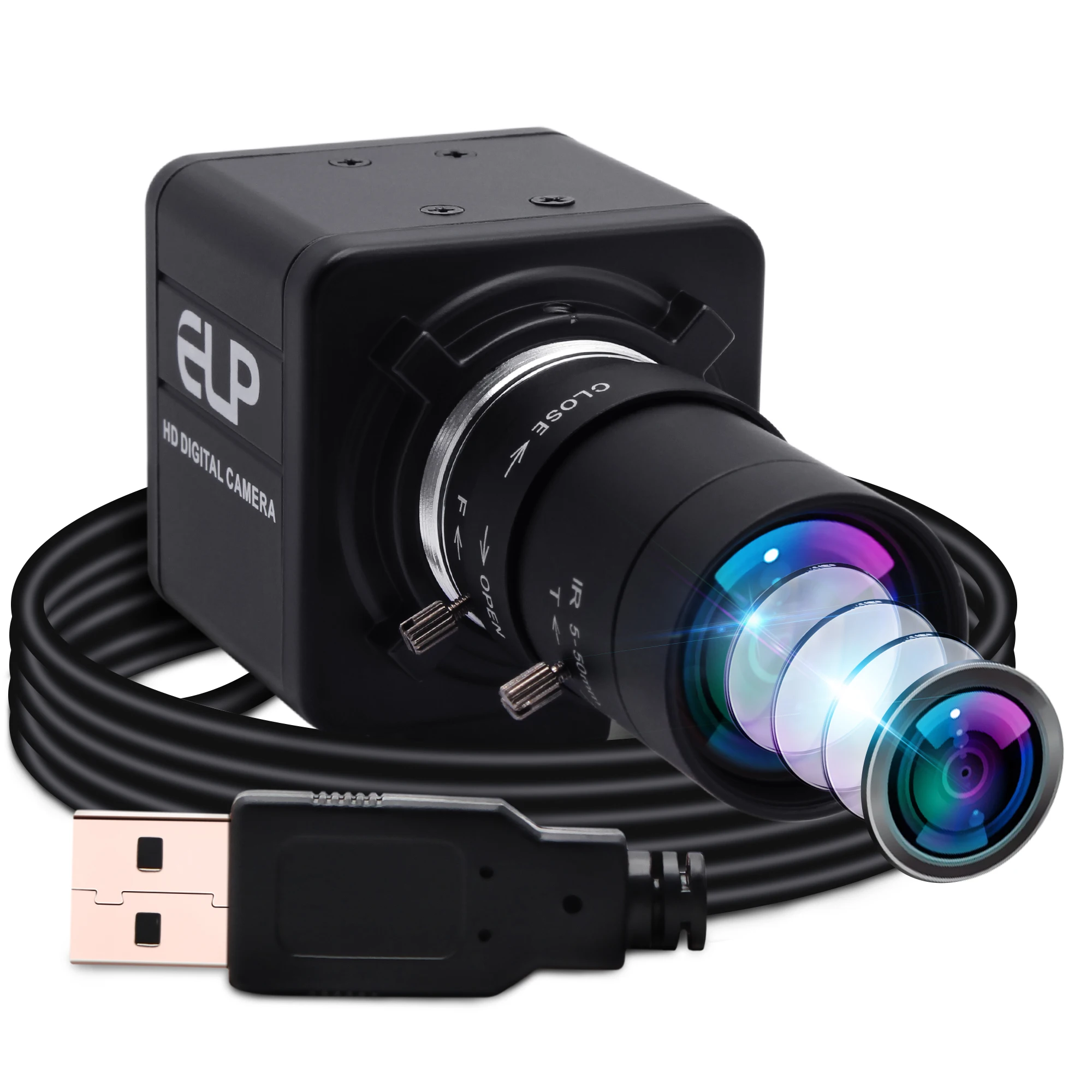 5MP HD 2592X1944 Aptina MI5100 CMOS Mini USB Camera with 2.8-12mm CS Varifocal Manual Lens