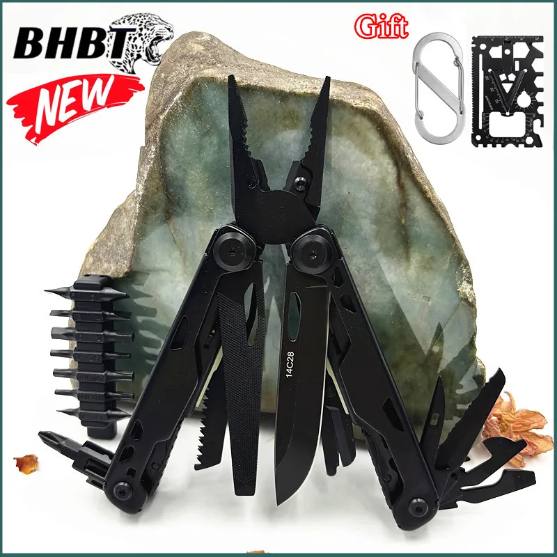 BHBT Multifunctional Combination  Folding Knife Pliers Multi Tools EDC Multitools Outdoor Camping Survival Tools With Clip