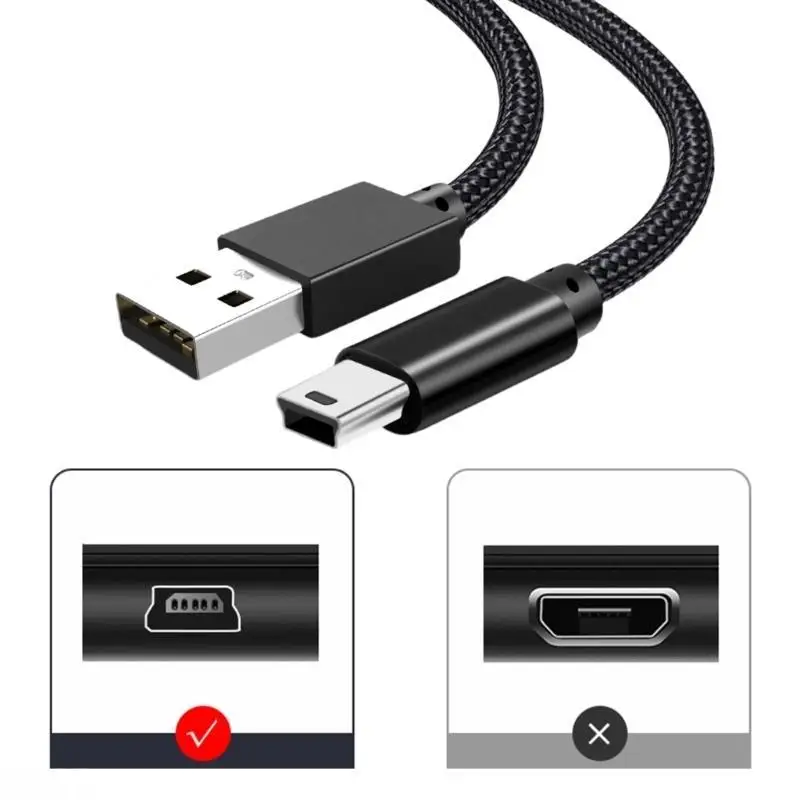 D08B Mini USB Velocidade Rápida Mini USB Transferência Velocidade Rápida Trançado Nylon para