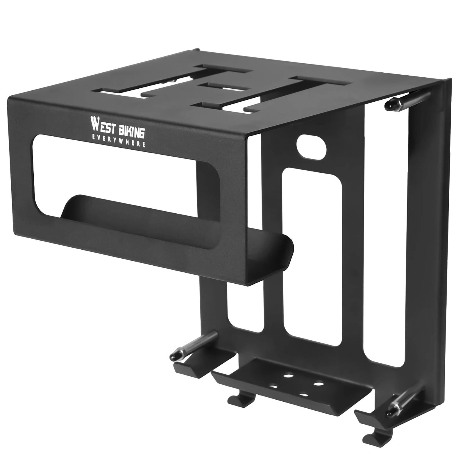 

Bicycle Wall Mount Rack with Shelf and Hooks Space Saving Horizontal Bicycle Rack Can Hold Up To 55 Lbs for A Single Road