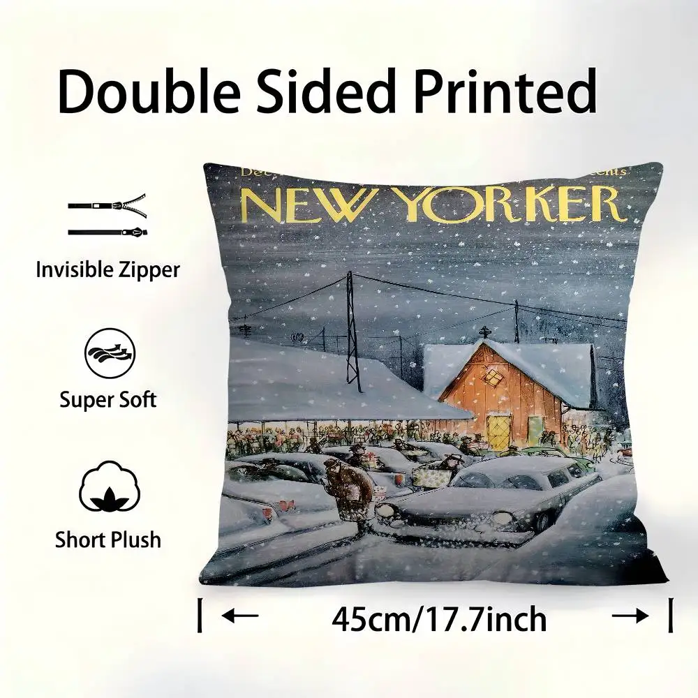 

The-New-Yorker Magazine Cushion Cover Pillowcase Upholstery Sofa Throw Pillow Home Decor Pillowcas