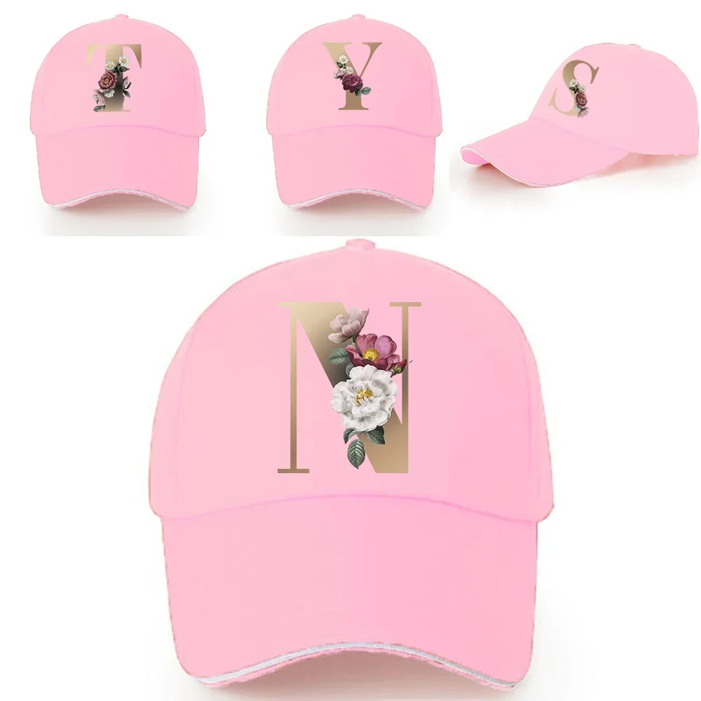 

Caps for Women Spring Cotton Baseball Cap Snapback Hat Hip Hop Cap Women Casual Gold Letter Printed Series Sport Visors Hat 2024