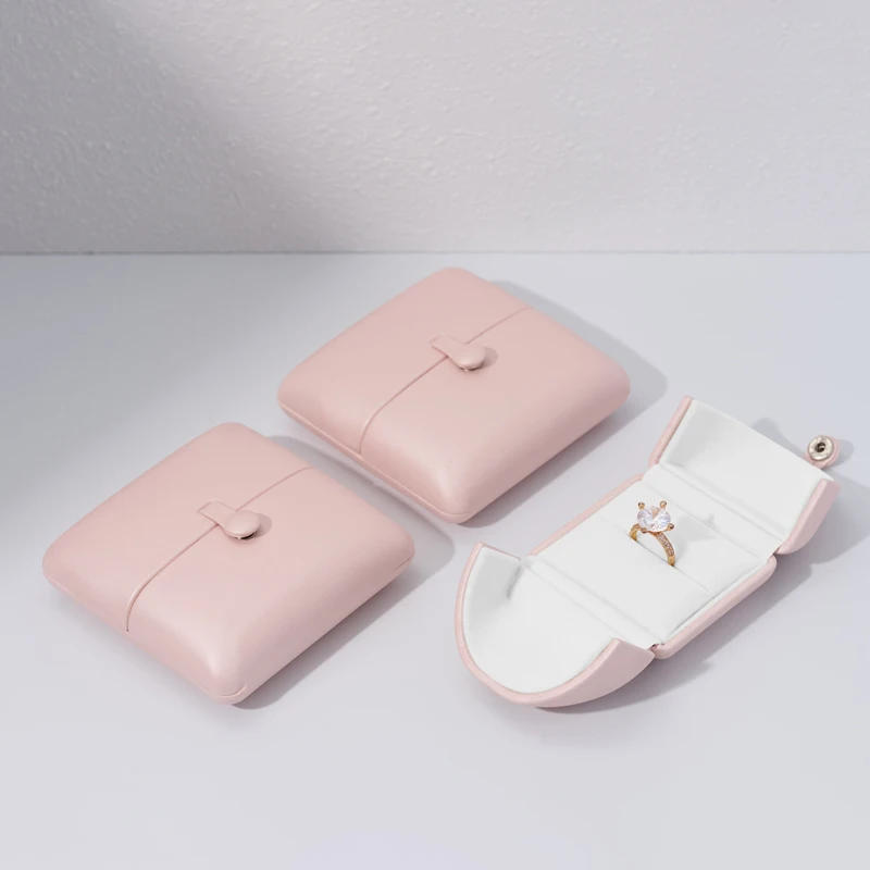 Oirlv Newly Pink Jewelry Box Pu Leather Jewelry Boxes Wholesale Ring Earring Bangle Bracelet Gift Box Long Chain Jewelry Boxes