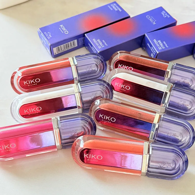 KIKO Makeup Unlimited Double Touch 140 Lip Gloss Powder Blush Lasting Non-stick Cup Lip Tint Natural Cheek Rouge Cosmetics Gift