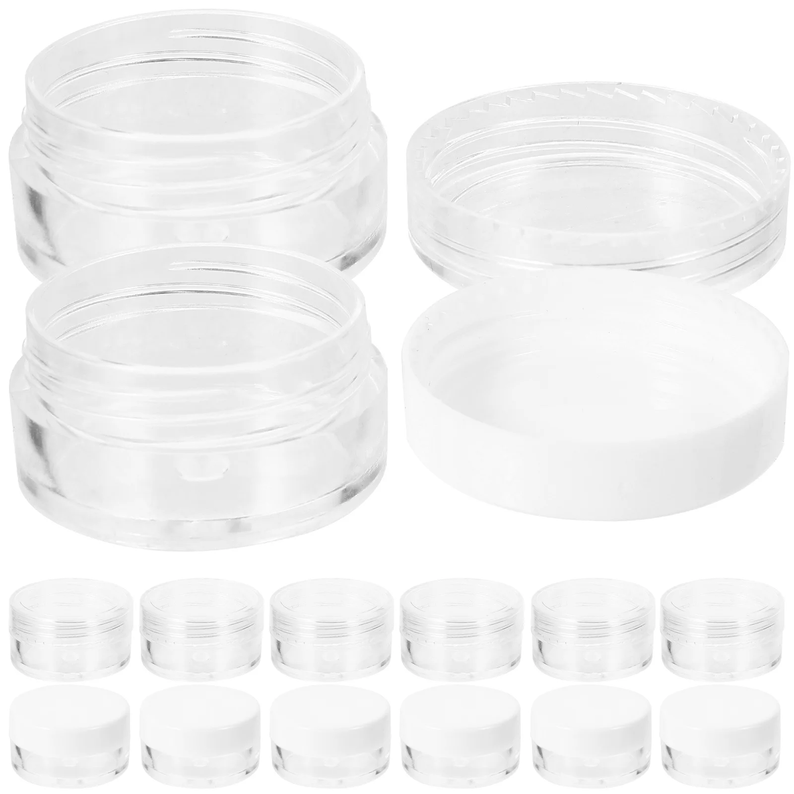 

50Pcs Empty Face Cream Containers Leakproof Travel Jars for Cosmetics Sub-Packing Small Transparent Makeup Storage Dispensers