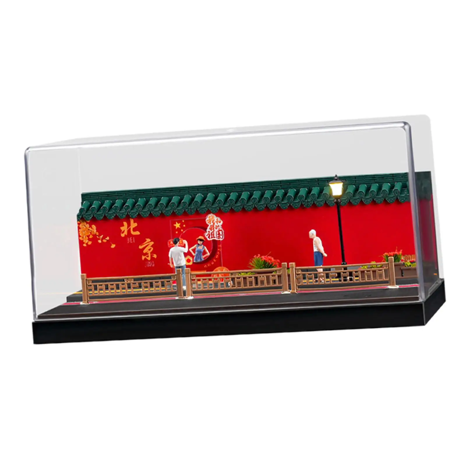 1/64 Model Car Display Case Background Vehicle Model Display Stand Diorama with Light