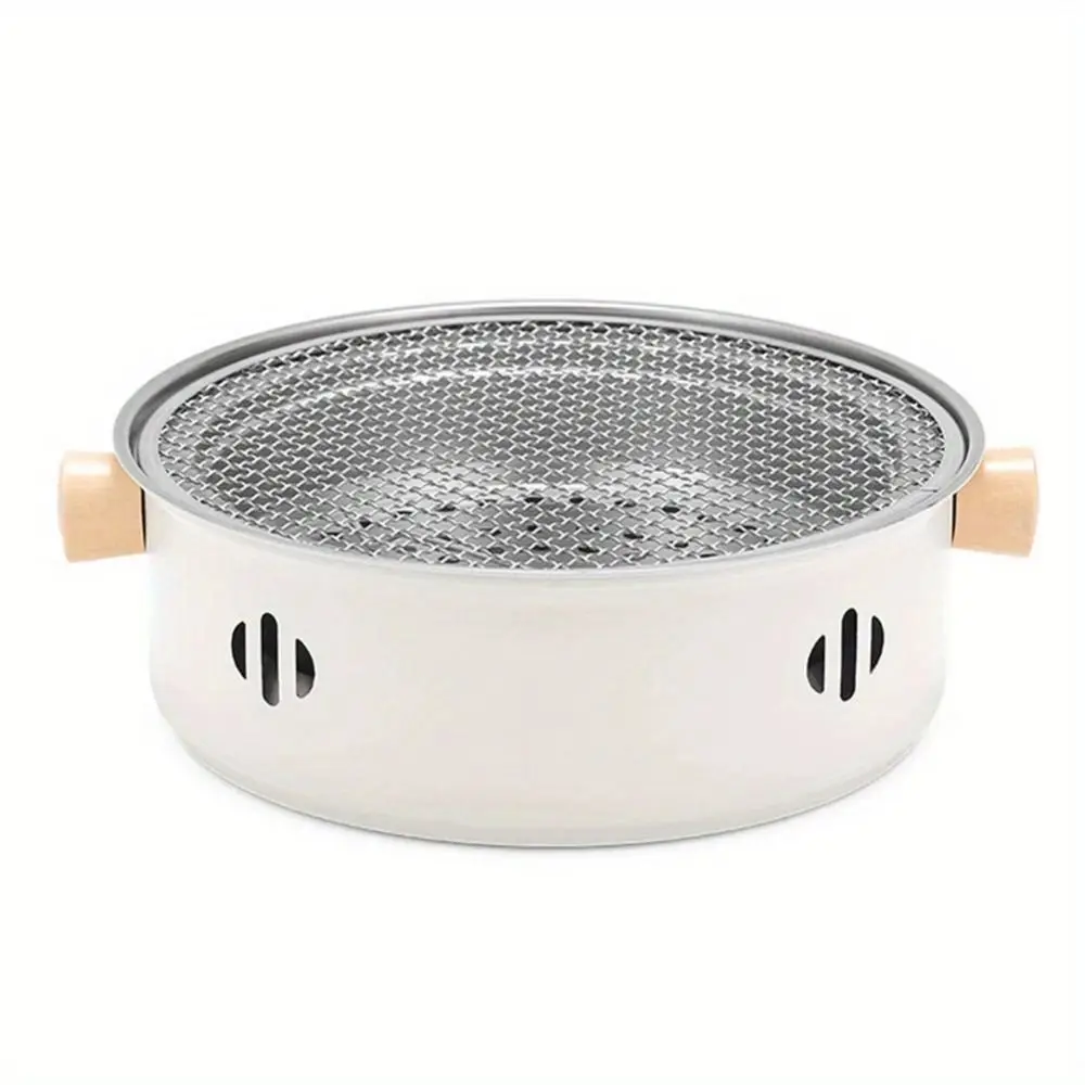Stainless Steel Barbecue Grill Pan With Grill Net Split Design Tabletop BBQ Grill Compact Size Household Grade Split Grill Pan