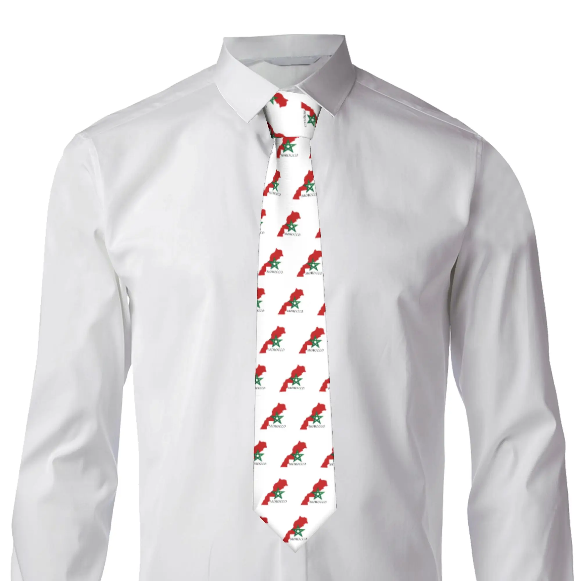 Classic Map of The Kingdom of Morocco Tie for Wedding Men  Neckties