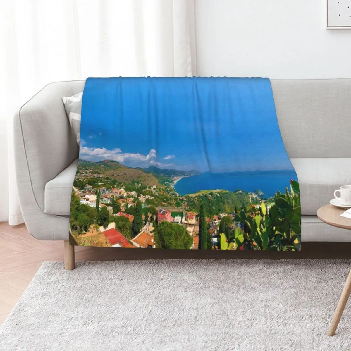 Taormina City On Sicily Italy Throw Blanket Giant Sofa funny gift heavy to sleep for babies Loose For Sofa Thin Blankets