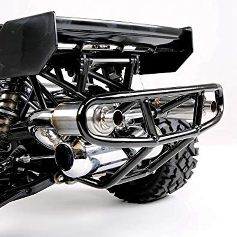 Excellent! CNC Metal 2X Twin Exhaust Pipe with Muffler for 1/5 HPI Rovan Baja 5B 5T 5SC RC