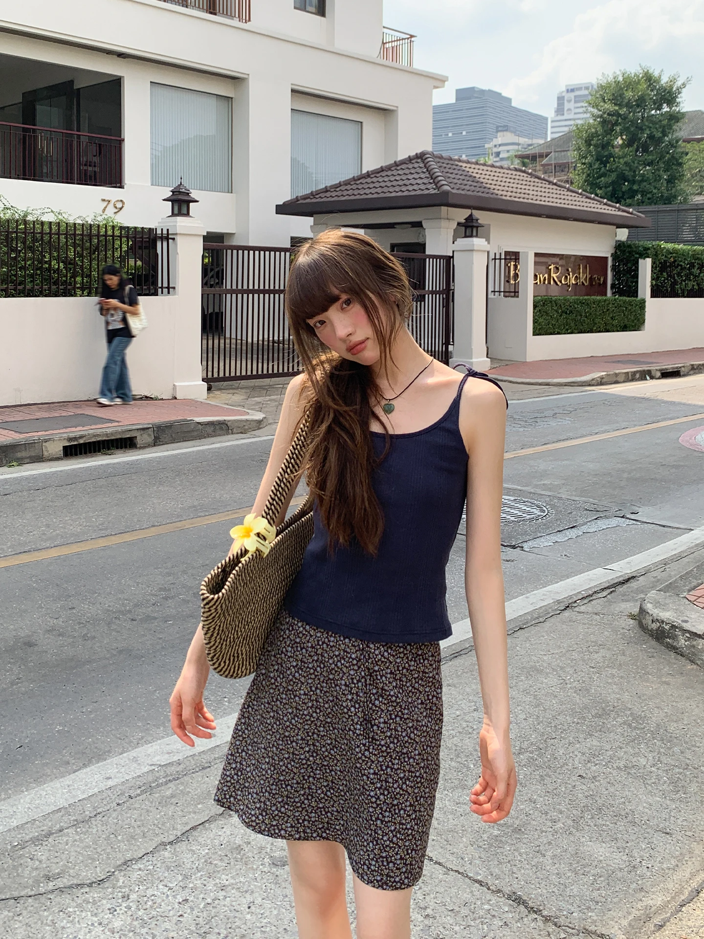 

Юбка-трапеция Kanon с цветочным принтом, с завышенной талией, из полиэстера, в корейском стиле, средней длины, для женщин, летний сезон