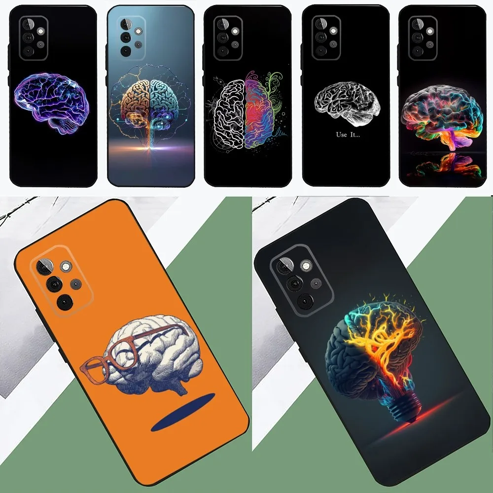 

Brain Art Phone Case For SamsungS24,23,22,21,S20 ,Pro10,S30Plus,S9,20lite Ultra Black Cover