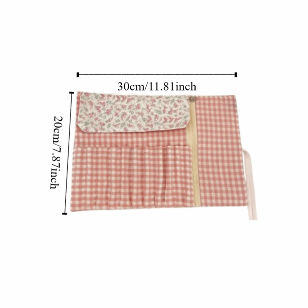 Convenient Makeup Brush Bag Large Capacity Floral Pattern Cosmetic Storage Bag Eyebrow Pencil Box Pink Makeup Brush Organizer