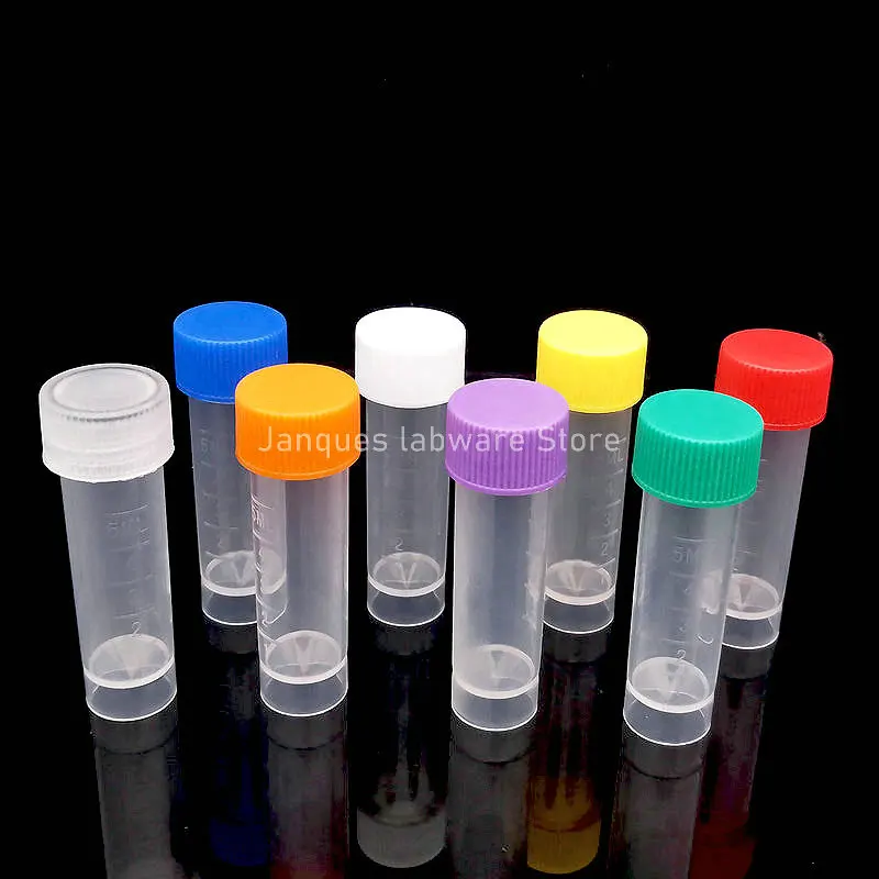 5ml Plastic Freezing Tube with thread cap ,Cryovial Sample bottles with scale,Cold Storage Tube with gasket