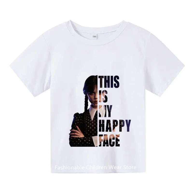 

2024 Summer Wednesday Adams Kids Casual T-shirt Cartoon Costume Kids Girls Boys Academy T-shirt Baby Casual Top T-shirt