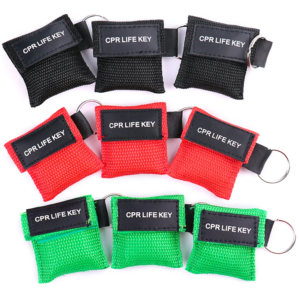 20/50Pcs Disposable CPR Resuscitator Outdoor Emergency Survival Mask One-way First Aid Emergency Breathing Face Shield Keychain