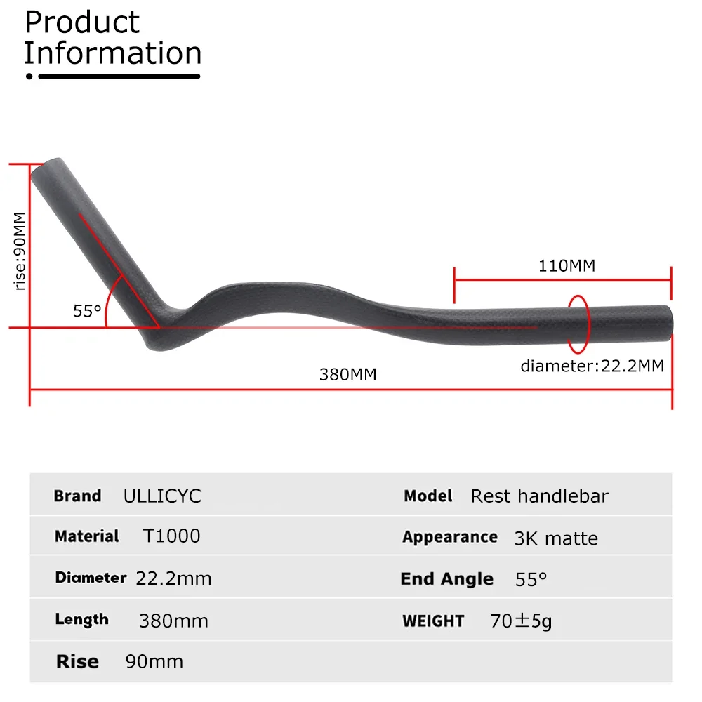 3K Carbon Rest TT Bar for FSA Handlebar 35°/55° Road Bike Triathlon Time Trial,for Aero Handlebar with Clip Bicycle part