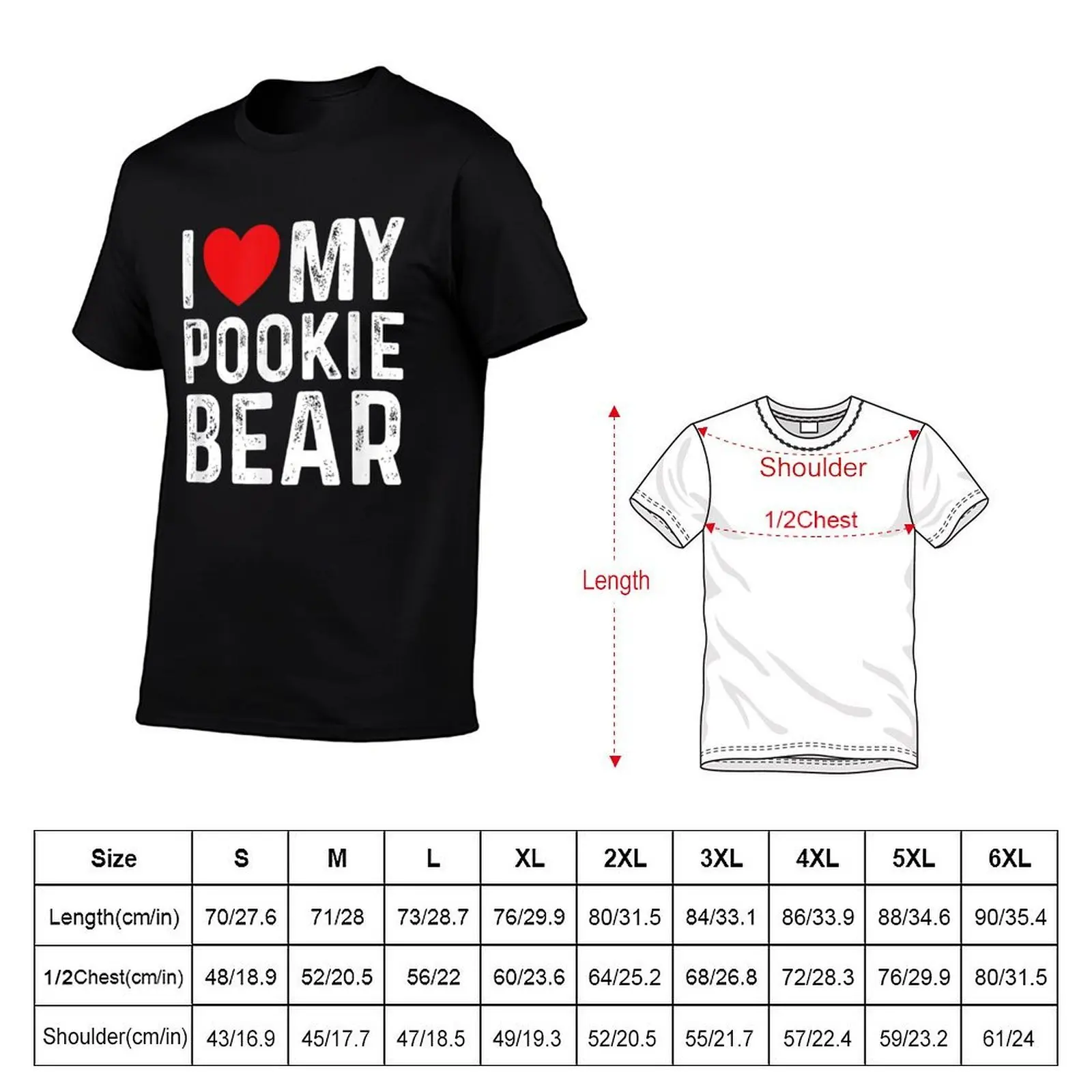 anime tshirt I man t pack Valentine's My for cotton T-Shirt Love shirts Bear t for pack Day Pookie man shirts white