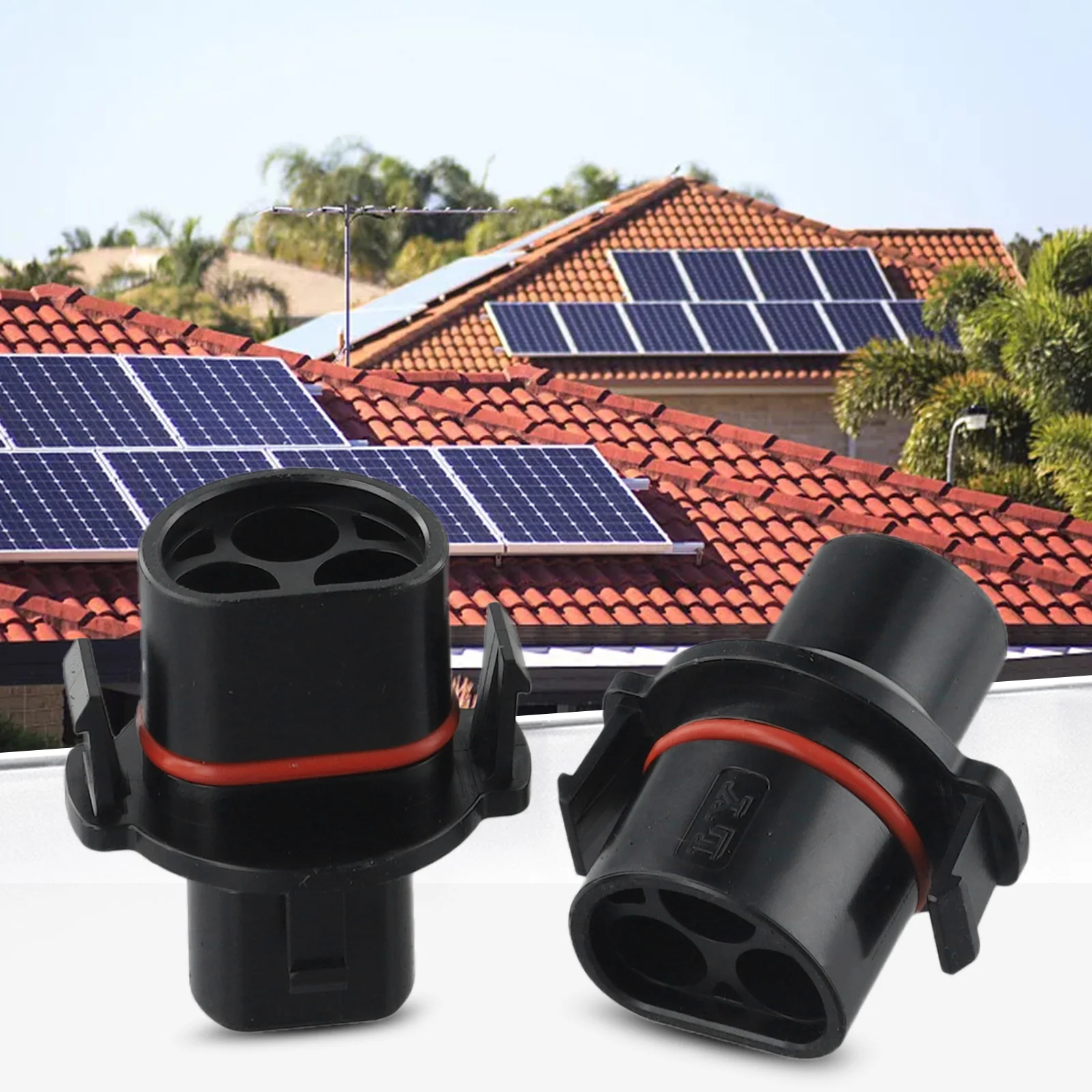 2pcs LY01 To BC01 Adapter For Deye Inverter To For Betteri For Battery Power Station Connection Black ABS Solar Energy Accessori