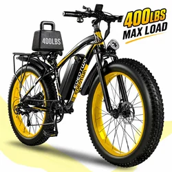 EOEOTWO E01 Heavy Duty Ebike, 400 LBS Capacity, 65Nm High Torque, Front Suspension, Rear Rack, 5 Riding Modes, Phone Holder with Charging