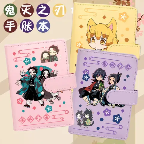 Demon Slayer Figures Kamado Tanjiro Nezuko Anime Peripheral Cartoon Notebook Account Book Diary Student Girls Boys Kids Gift